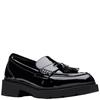 CLARKS WOMENS TASSEL SLIP ON LOAFER - BLACK PATENT
